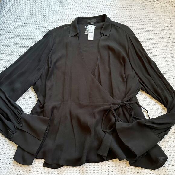 NWT J. Crew Drapey crepe wrap top - Picture 1 of 2